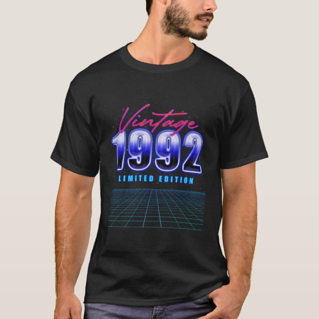 Vintage 1992 Retro Synthwave Aesthetic T-Shirt (Front)