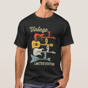 Vintage 1993 Birthday  Guitar  29th Birthday T-Shirt
