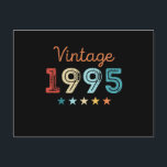 Vintage 1995 30th Birthday Retro Gift 30 year old Postcard<br><div class="desc">This Vintage 1995 retro 30th Birthday design makes a great gift for men & women turning 30 years old. Birthday gifts for him and her. For an awesome grandad,  grandpa or grandma,  mom or dad legend.</div>