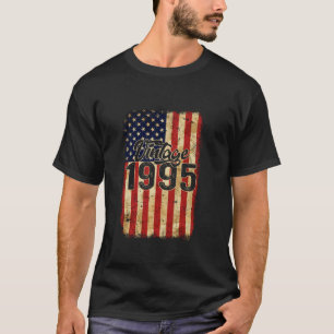 Vintage 1995 American Flag 30th Birthday Gifts 30 T-Shirt