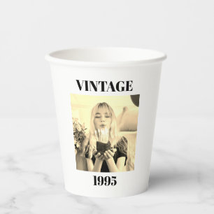 Vintage 1995 Birthday Face Party Decor/Bachelorett Paper Cups