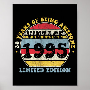 Vintage 1995 Limited Edition 30-year-old 30th Birt Poster