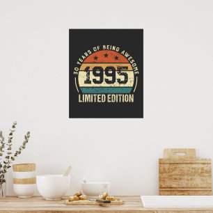 Vintage 1995 Retro 30th Birthday Gift Poster