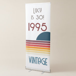 Vintage 1995 Retro Stripe Sun Retractable Banner