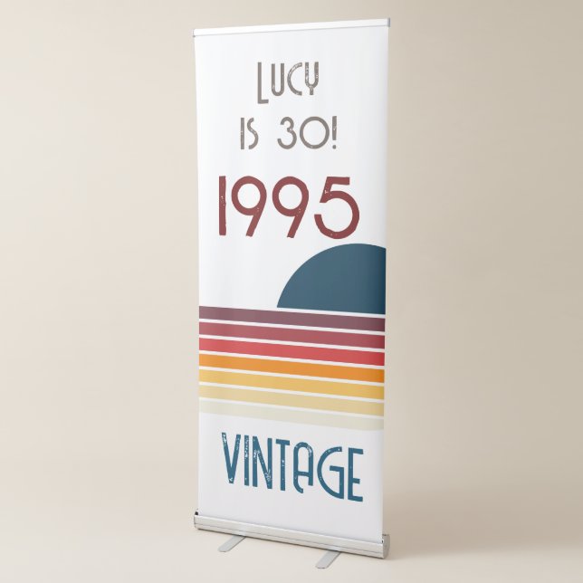Vintage 1995 Retro Stripe Sun Retractable Banner (3/4)