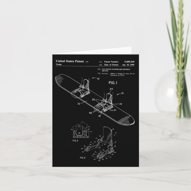 Vintage 1995 Snowboard Patent Print  Card (Front)