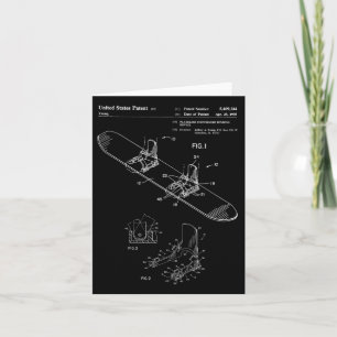 Vintage 1995 Snowboard Patent Print Card