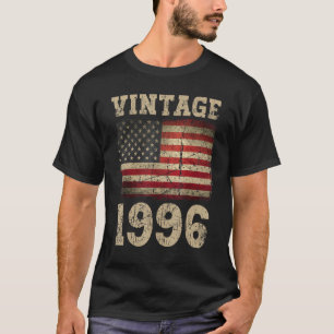 Vintage 1996 American Flag Birthday Squad For Usa T-Shirt