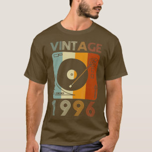 Vintage 1996 Retro Record Player Birthday Vinyl T-Shirt