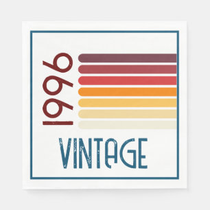 Vintage 1996 Retro Stripe Sun 30th Birthday Napkin