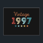 Vintage 1997 30th Birthday Retro Gift 30 year old Postcard<br><div class="desc">This Vintage 1997 retro 30th Birthday design makes a great gift for men & women turning 30 years old. Birthday gifts for him and her. For an awesome grandad,  grandpa or grandma,  mom or dad legend.</div>