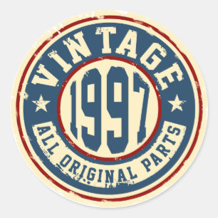 Vintage 1997 All Original Parts Classic Round Sticker