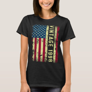Vintage 1998 American Flag 25 Year Old  25th Birth T-Shirt