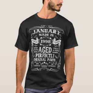 Vintage 1998 January Made in 1998 26th Birthday 26 T-Shirt