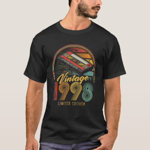 Vintage 1998 Retro Cassette 1998 24th Birthday 24 T-Shirt