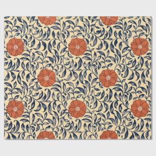 Vintage 19th Century Chinese Ornament Floral Wrapping Paper