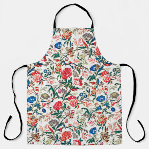 Vintage 19th century Floral Pattern Blue Green Red Apron