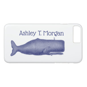 Vintage 19th Century Stylised Whale #1 N Blue iPhone 8 Plus/7 Plus Case