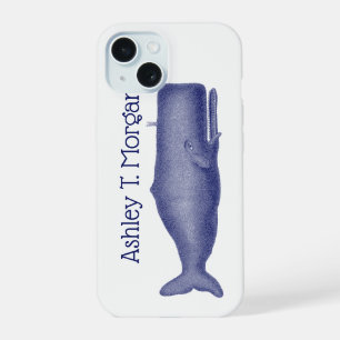 Vintage 19th Century Stylised Whale #1 N Blue iPhone 15 Case