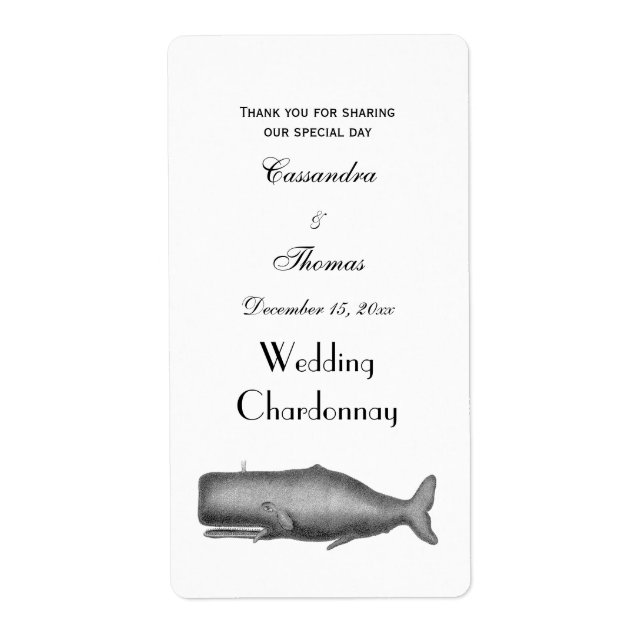 Vintage 19th Century Whale Drawing (Front)