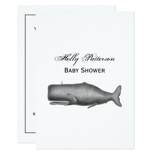 Vintage 19th Century Whale Drawing Card