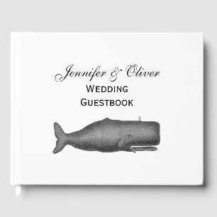 Vintage 19th Century Whale Drawing N Guest Book