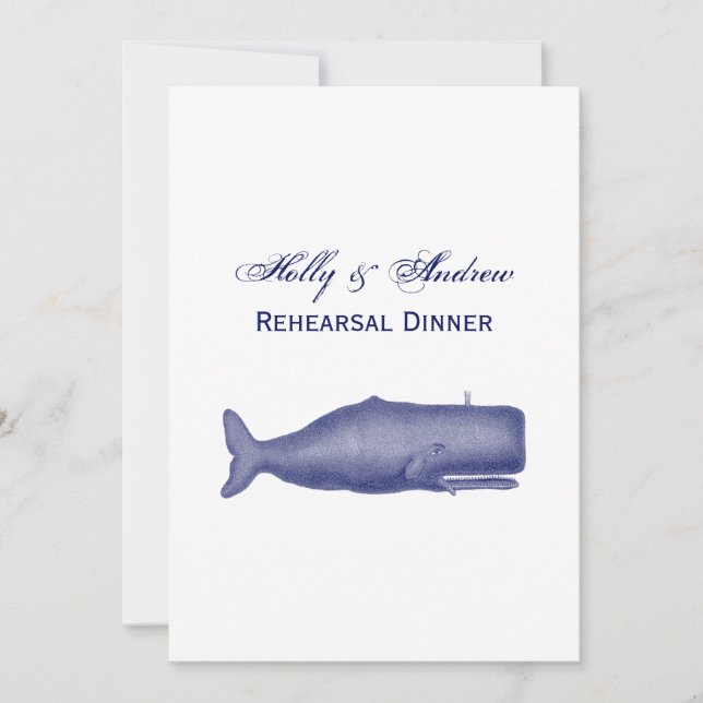 Vintage 19th Century Whale Drawing N Invitation (Front)