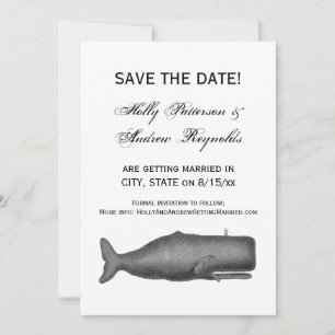 Vintage 19th Century Whale Drawing N Invitation