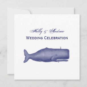 Vintage 19th Century Whale Drawing N Invitation