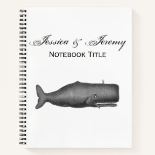 Vintage 19th Century Whale Drawing N Notebook