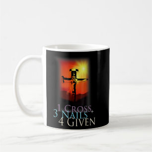 Vintage 1 Cross 3 Nails Forgiven Faith Sunshine Coffee Mug