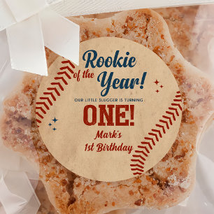 Vintage 1st Birthday Baseball Sticker