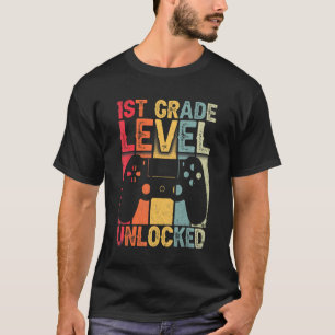 Vintage 1st Grade Level Unlocked Video Game Back T T-Shirt
