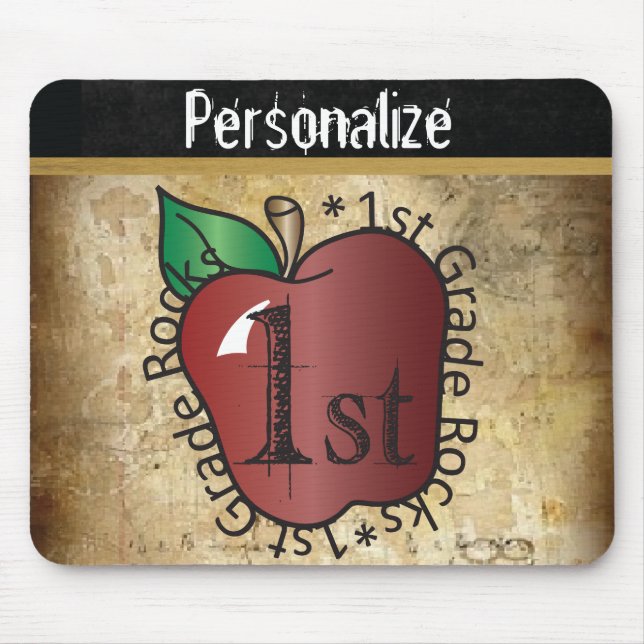Vintage 1st Grade School Teacher Mouse Mat (Front)