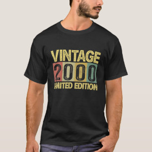 Vintage 2000 Bday 22 Years Old Funny 22nd Birthday T-Shirt