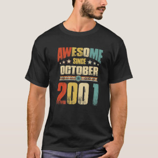 Vintage 2001 20Th Birthday Awesome Since October 2 T-Shirt