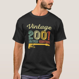 Vintage 2001 Birthday Guitar 21st Birthday 21 T-Shirt