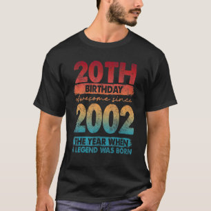 Vintage 2002  2002 20 Years Old 20th Birthday T-Shirt