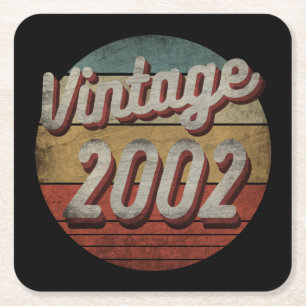 VINTAGE 2002 MEN WOMEN BIRTHDAY GIFT SQUARE PAPER COASTER