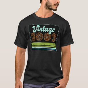 Vintage 2002 Typographic Text With Swirls 20th Bir T-Shirt