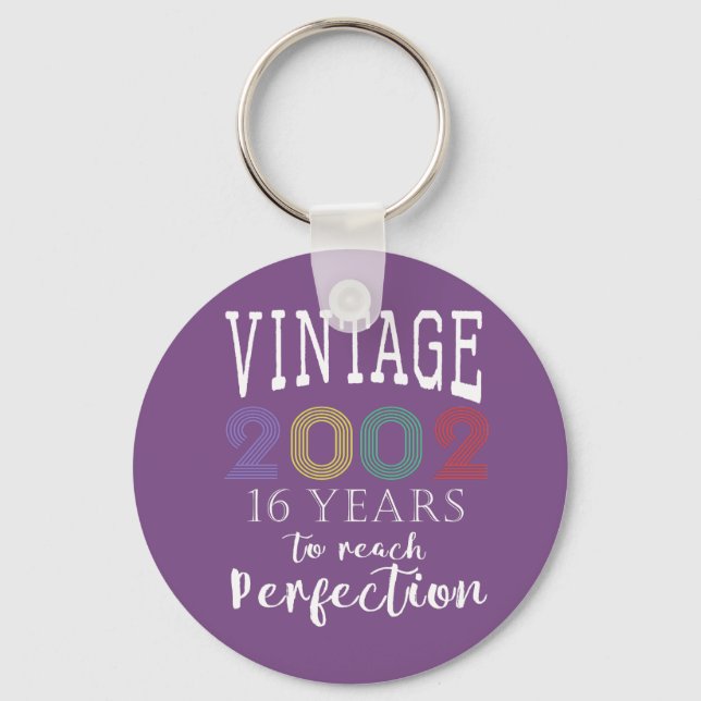 vintage 2002 years to perfection key ring (Front)