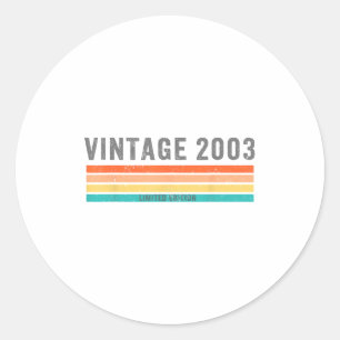 Vintage 2003 Limited Edition - 22nd Birthday Gift  Classic Round Sticker