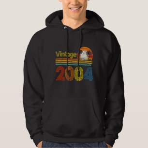 Vintage 2004 18 Years Old Men And Women 18th Bir Hoodie
