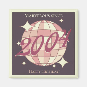 Vintage 2004 21st birthday retro purple  magnet