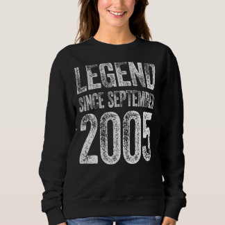 Vintage 2005 Birthday September Born Legend Since Sweatshirt