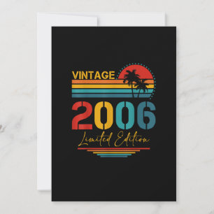 Vintage 2006 17 Years Old Gifts 17th Birthday Boys Invitation