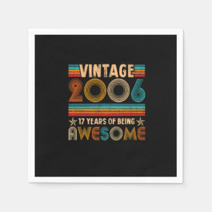 Vintage 2006 17th Birthday Gift Boys Girls 17 Year Napkin
