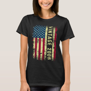Vintage 2006 American Flag 17 Year Old  17th Birth T-Shirt