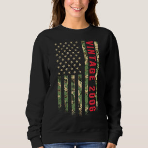 Vintage 2006 American Flag Camo 16 Years Old 16th Sweatshirt