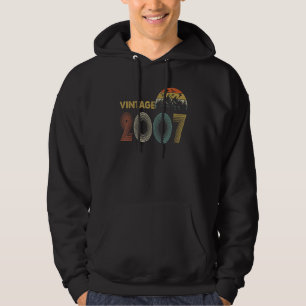 Vintage 2007 15th Birthday Made In 2007 15 Years Hoodie